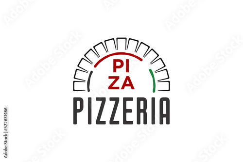 Pizzeria piza stone stove logo icon design food illustration traditional kitchen cook burn firewood