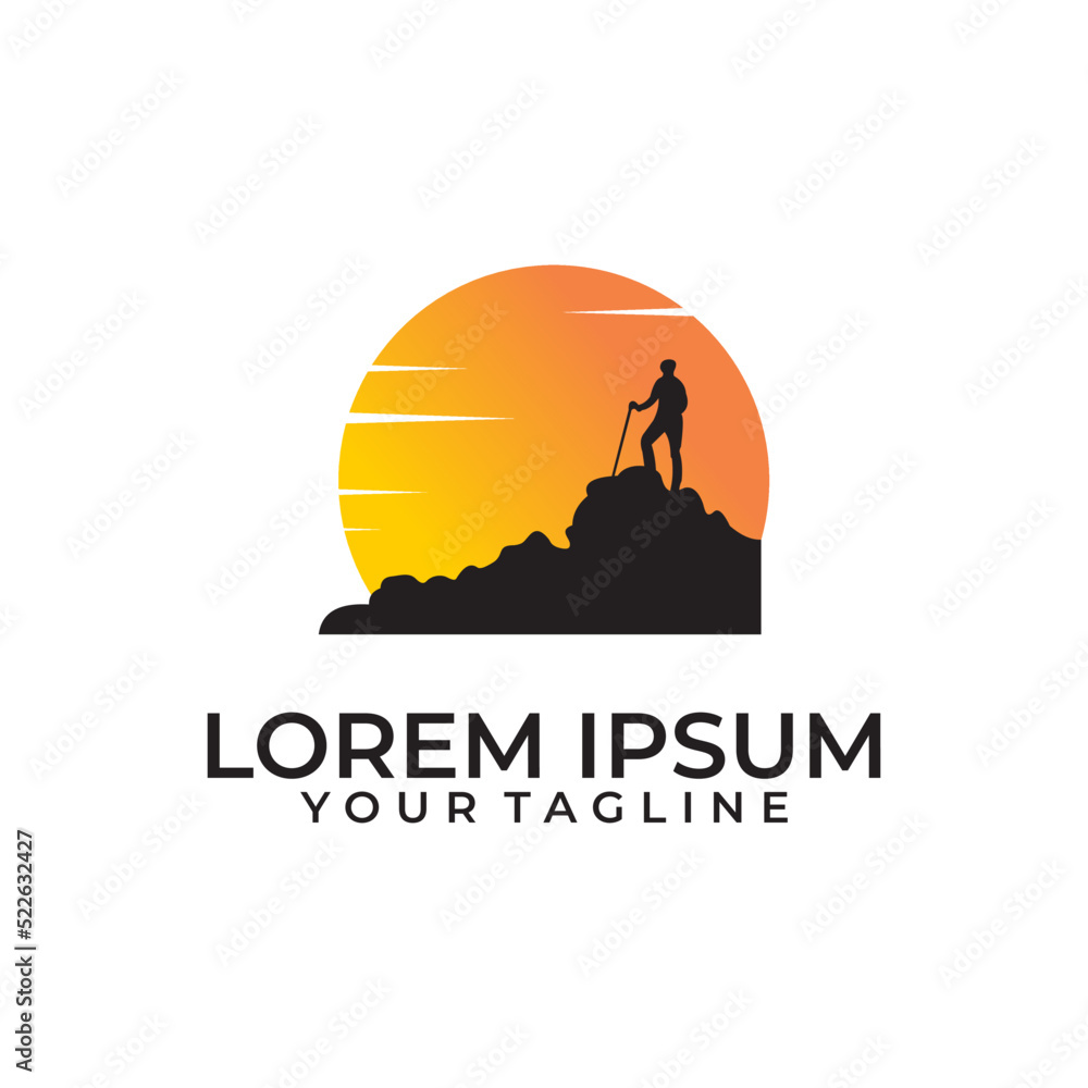 hiking logo vector design template hiking logo vector design template