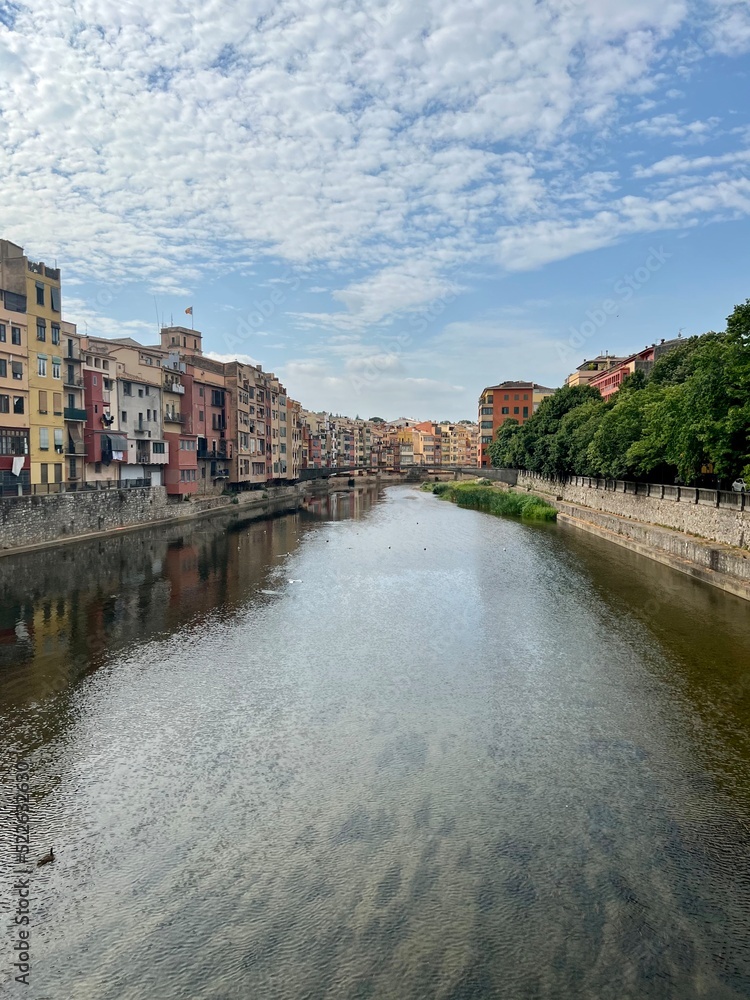 Girona Spain Cityscape Onyar River
