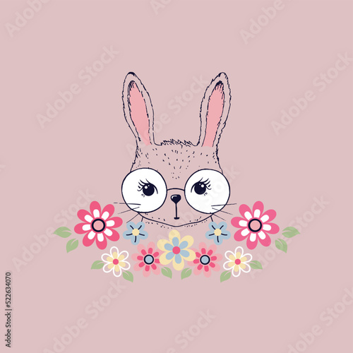Cute little bunny cartoon vector