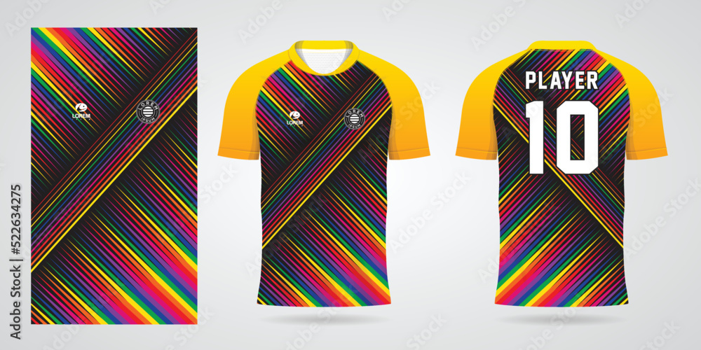 colorful football jersey sport design template