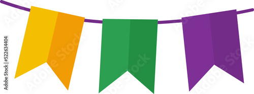 Flag for Mardi Gras Decorative Element