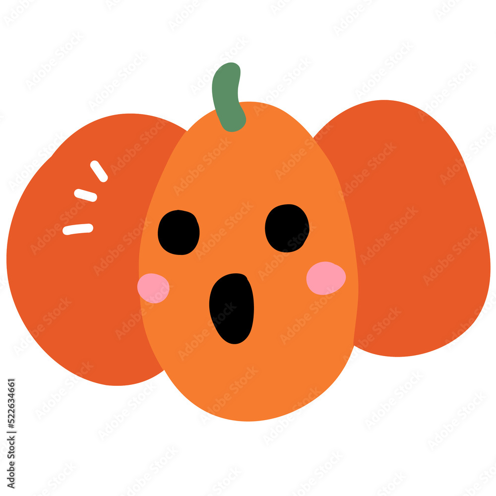 Fototapeta premium Halloween pumpkin face doodle icon cartoon