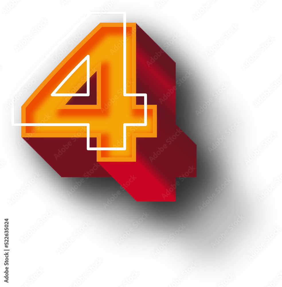 Obraz premium Orange 3D Alphabet Letter Effect