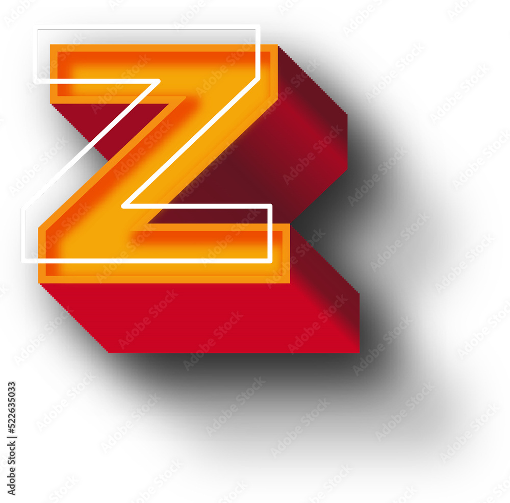 Orange 3D Alphabet Letter Effect Orange 3D Alphabet Letter Effect