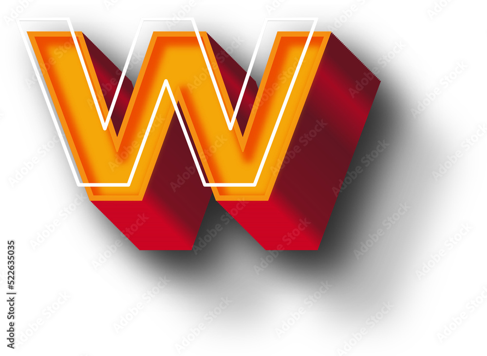 Orange 3D Alphabet Letter Effect Orange 3D Alphabet Letter Effect