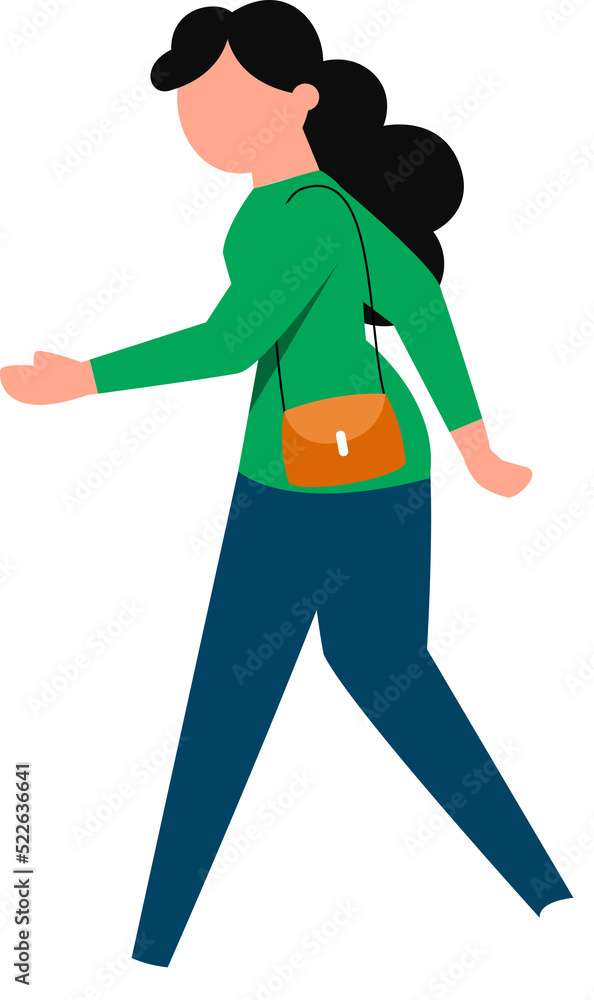 Shopper Walking Illustration