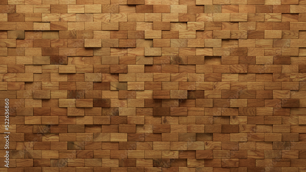 3D Tiles arranged to create a Timber wall. Rectangular, Wood Background formed from Natural blocks. 3D Render 3D Tiles arranged to create a Timber wall. Rectangular, Wood Background formed from Natural blocks. 3D Render