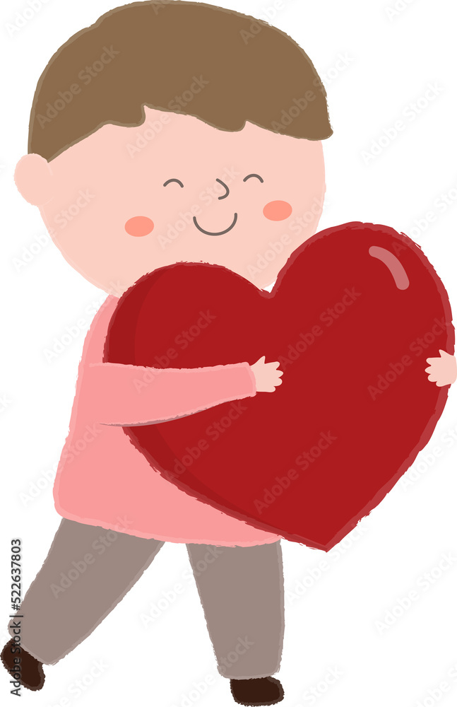 Little boy holding heart Little boy holding heart