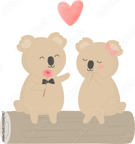Koala couple illustration