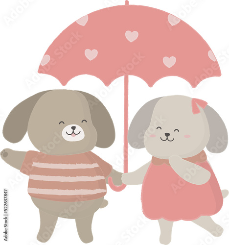 Dog couple illustration
