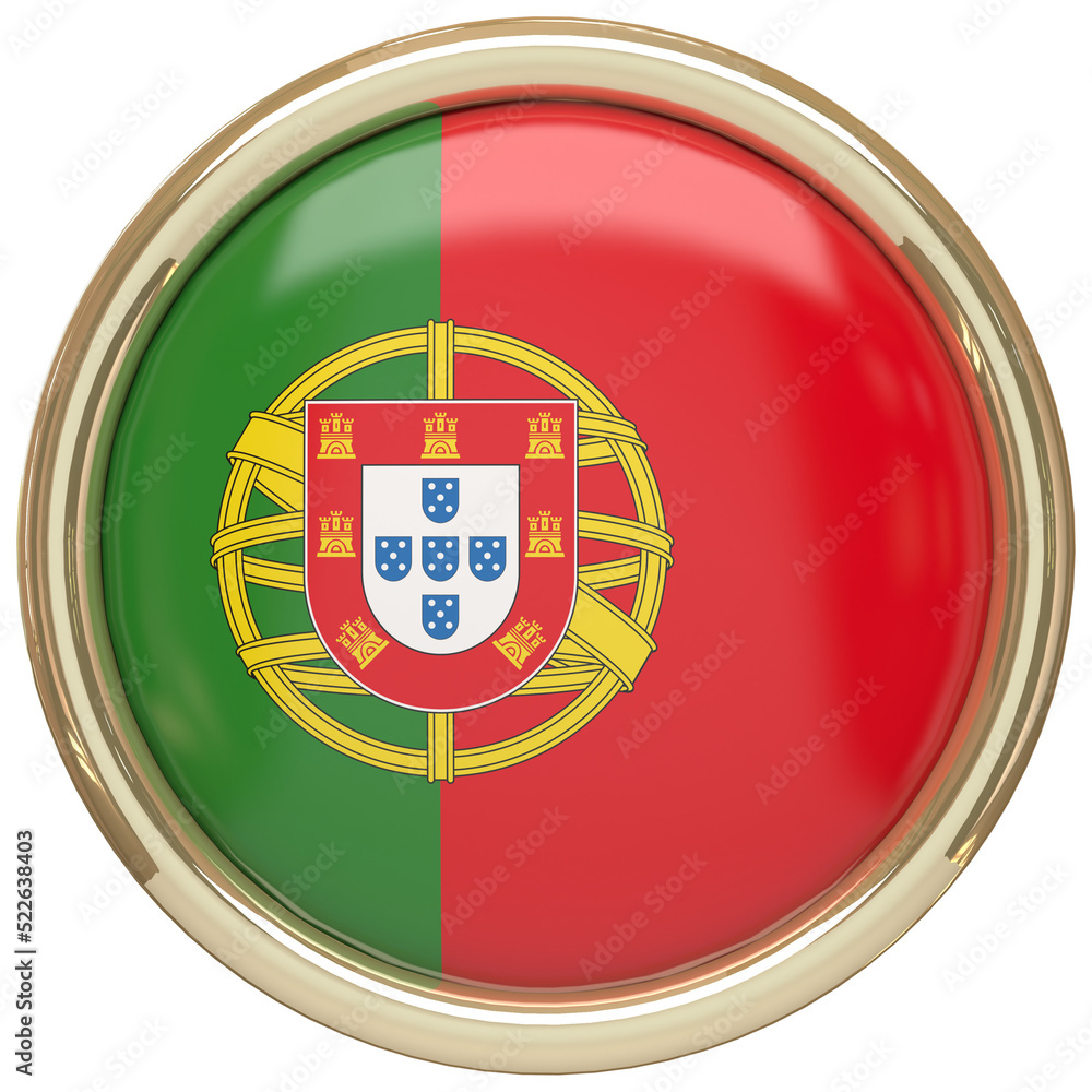 solated Badge with the Portuguese flag on transparent background