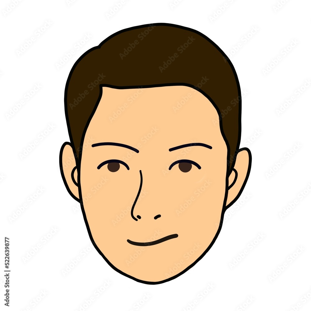 Man face flat design illustration on white background. Man face flat design illustration on white background.