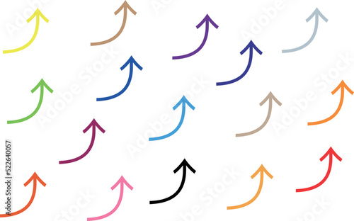 上昇するカラフルな矢印のイラスト