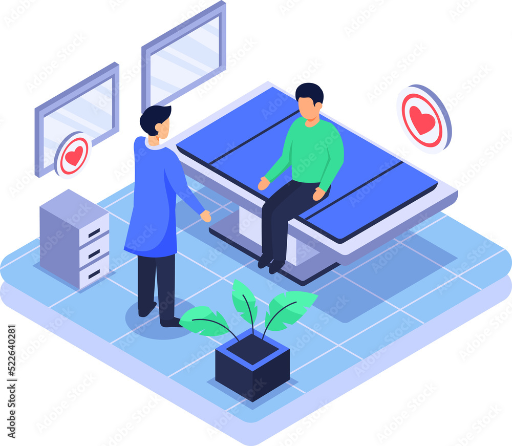 Doctors and researchers using innovative technologies isometric Doctors and researchers using innovative technologies isometric