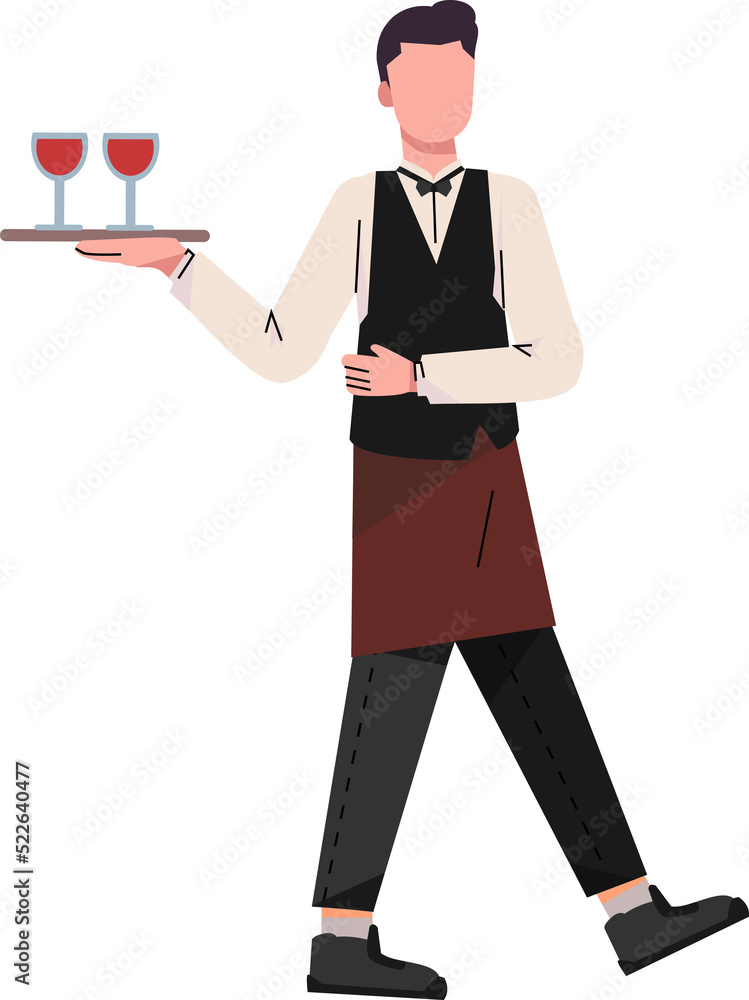 Waiter character illustration Waiter character illustration