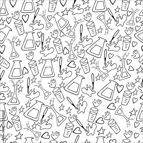 Seamless school doodle pattern