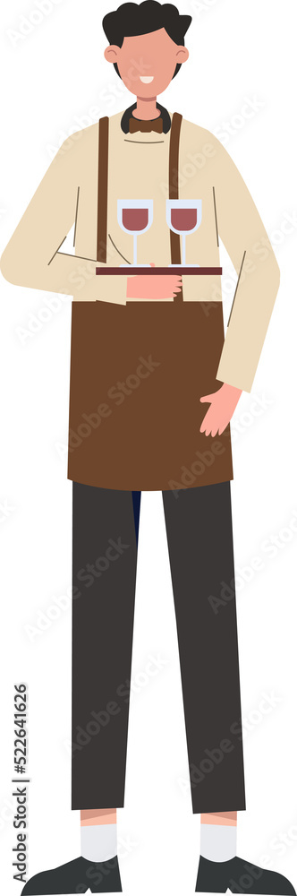 Waiter character illustration