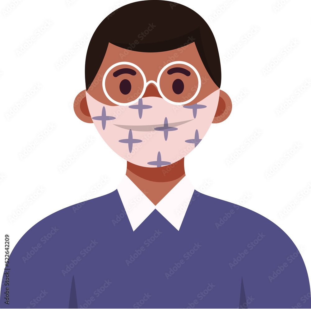 People avatar in medical mask People avatar in medical mask
