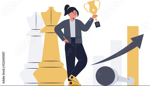 Fotografie Businesswoman devise strategy to achieve goal