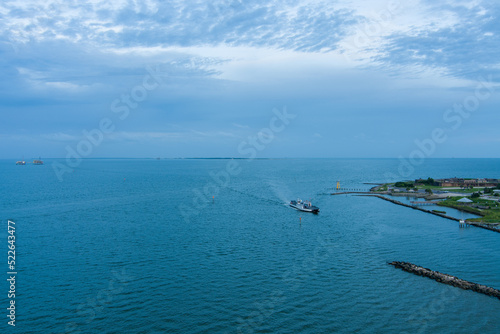 Last ferry of the day at Dauphin Island, Alabama 