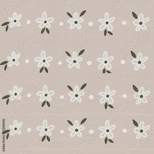 flower pattern on the brown background.