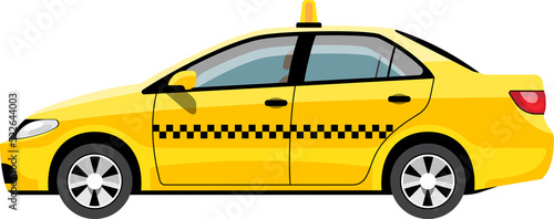 Fotografie, Obraz Cartoon taxi illustration