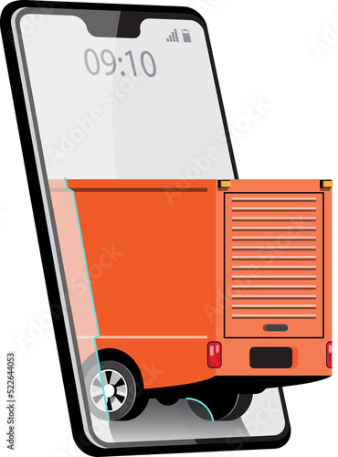 Delivery by van through online smartphone