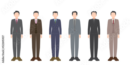 スーツを着た男性の全身像イラスト（派手・カジュアル）