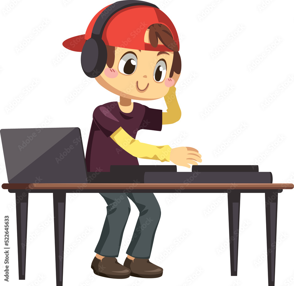 DJ character illustration DJ character illustration