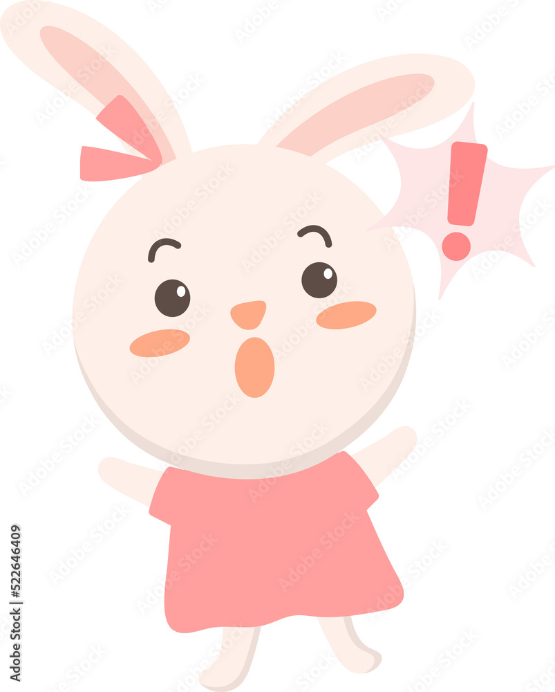 Rabbit character surprised Rabbit character surprised