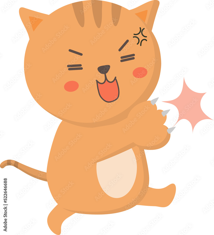 Obraz premium Cat fighting illustration