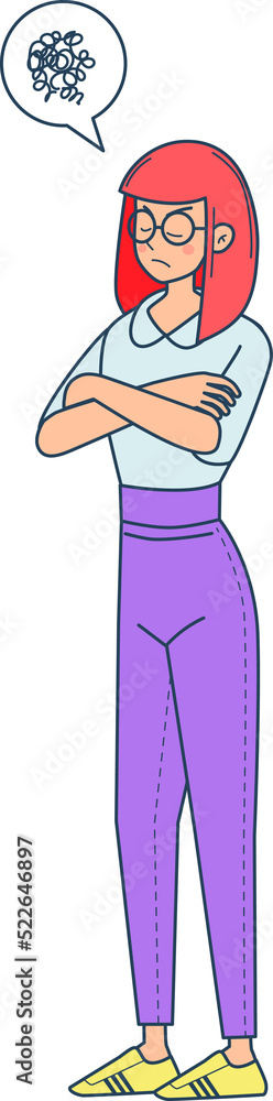 Confused woman character Confused woman character