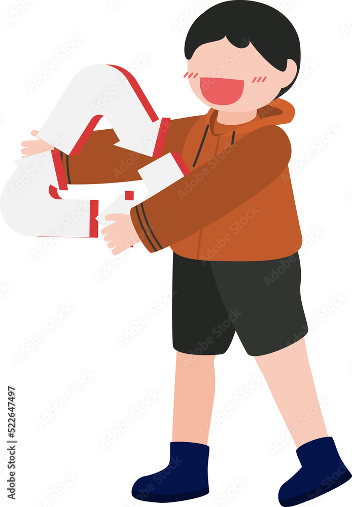boy holding recyccle icon boy holding recyccle icon