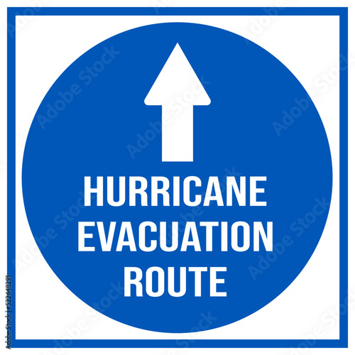 hurricane evacuation route with up arrow - evacuation sign