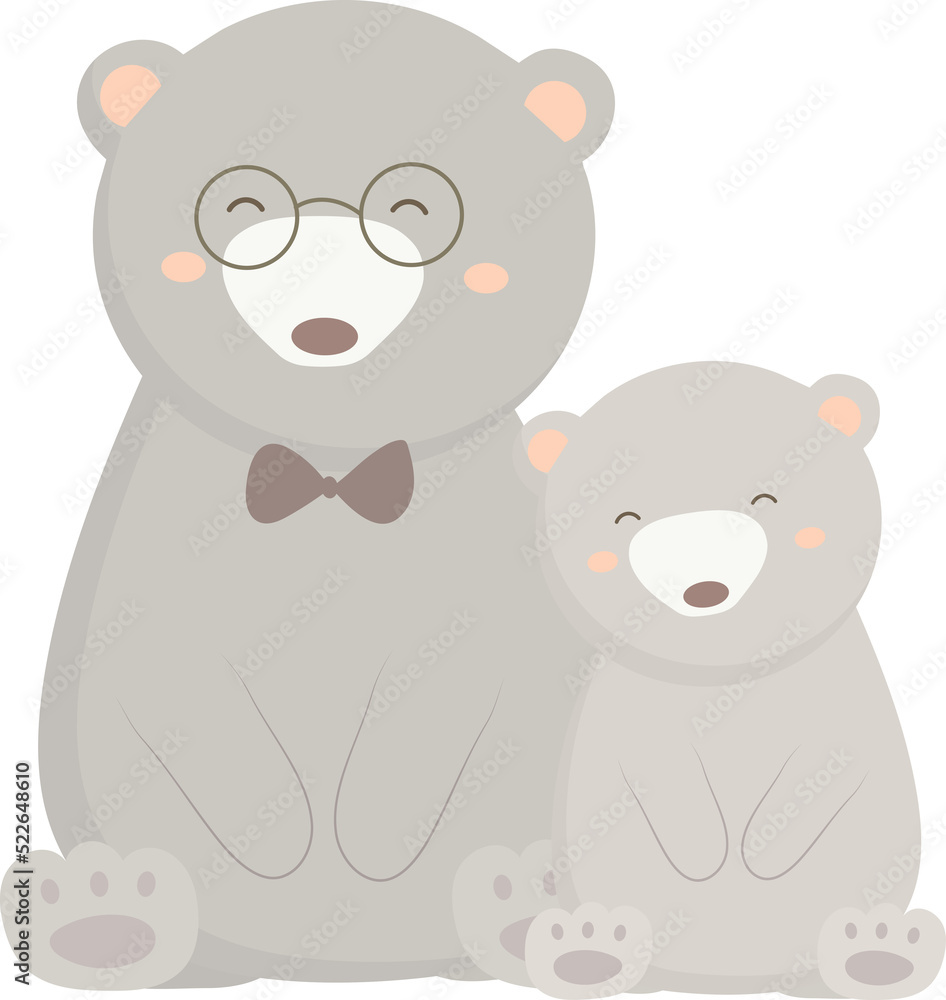 Bear father with his baby Bear father with his baby