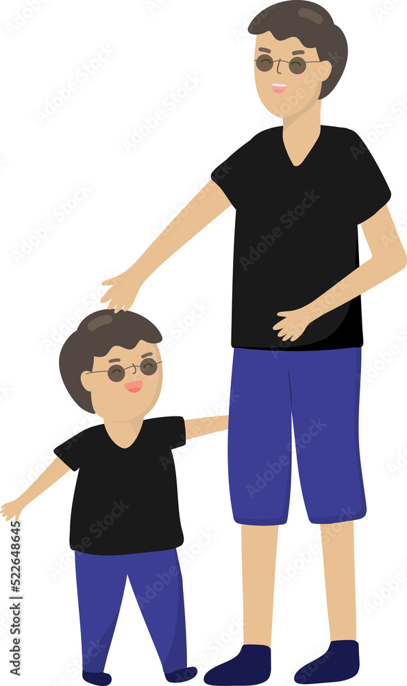Fototapeta premium Father and Son Illustration
