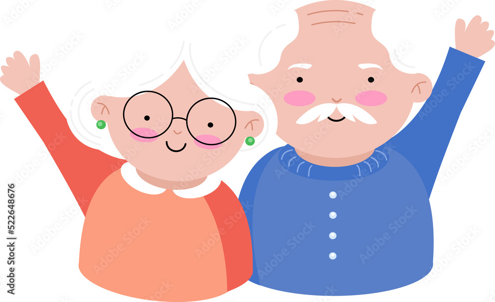 Grandfather and Grandmother Illustration Grandfather and Grandmother Illustration