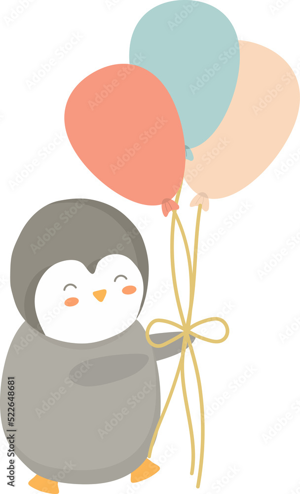 Pengiun Holding Balloon Pengiun Holding Balloon