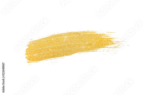 Gold brush stroke paint isolated