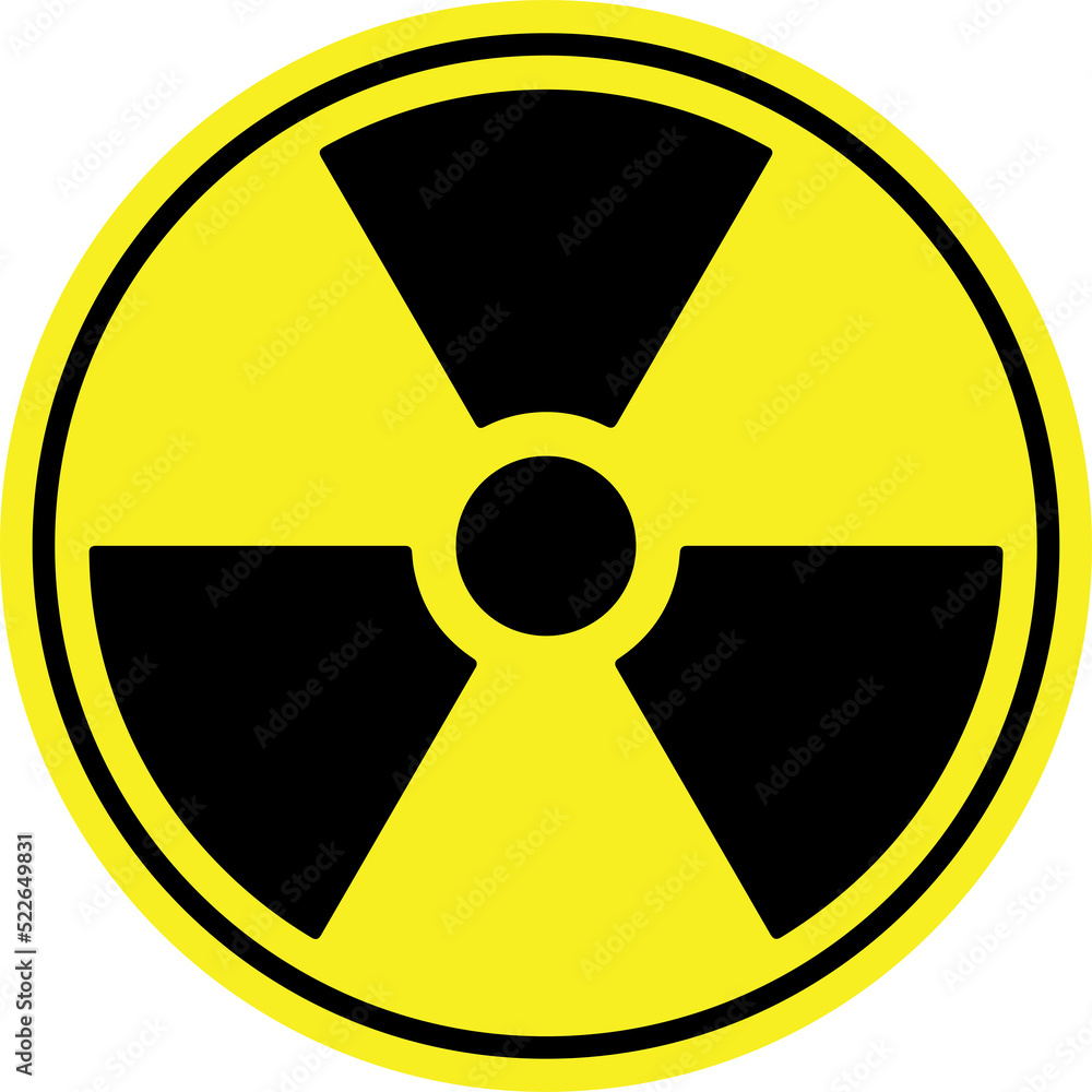 Radioactive contamination symbol. Vector illustration. Black and yellow sign of nuclear danger. Radiation danger symbol or icon isolated on a white background. Nuclear Symbol Icon Vector. Radioactive contamination symbol. Vector illustration. Black and yellow sign of nuclear danger. Radiation danger symbol or icon isolated on a white background. Nuclear Symbol Icon Vector.