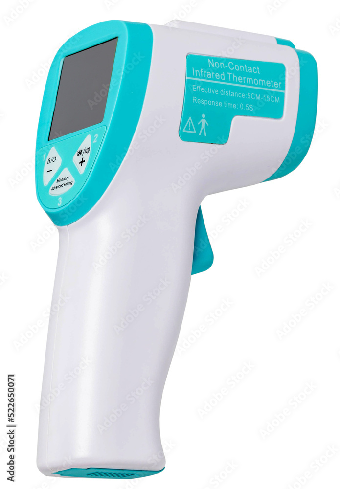 Infrared electronic thermometer gun isolated on white background