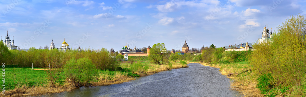 Panorama of Suzdal by the river