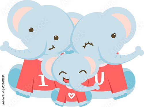 Elephant family illustration