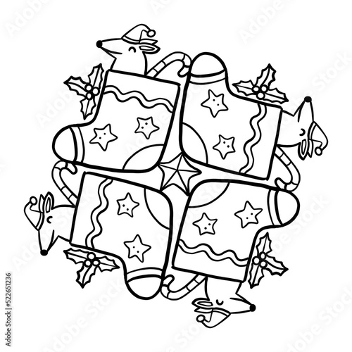 Wallpaper Mural Coloring Christmas Mandala for kid Torontodigital.ca