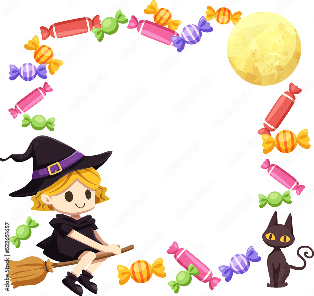 Obraz premium Halloween frame template