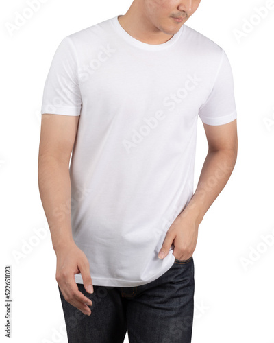 Young man in T shirt mockup, Template for your design.