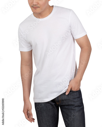 Young man in T shirt mockup, Template for your design.