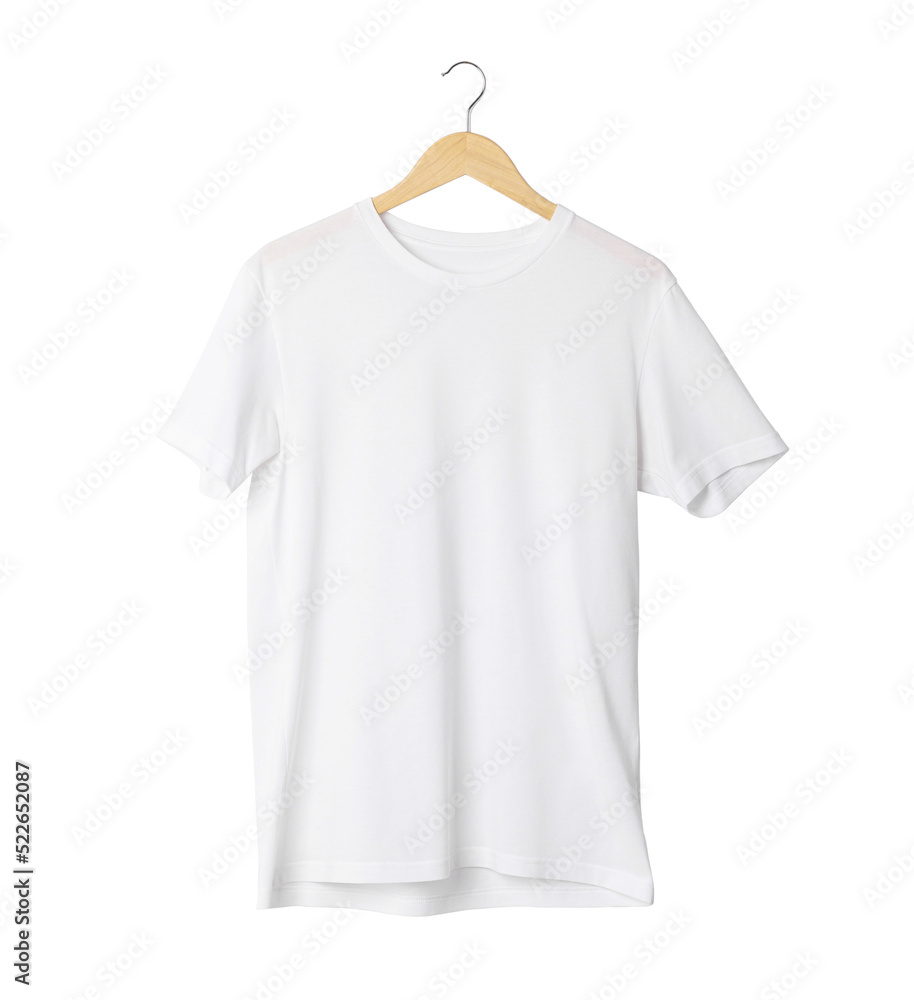 White T shirt mockup hanging, Png file. White T shirt mockup hanging, Png file.