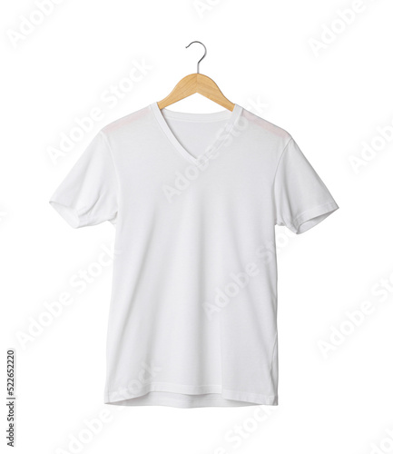 White T shirt mockup hanging, Png file.